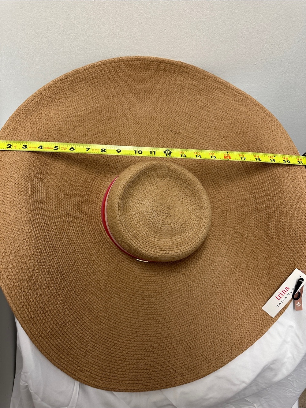 Trina Turk Wide Floppy Brim Straw Sun Hat in Natural Tan - Picture 13 of 15